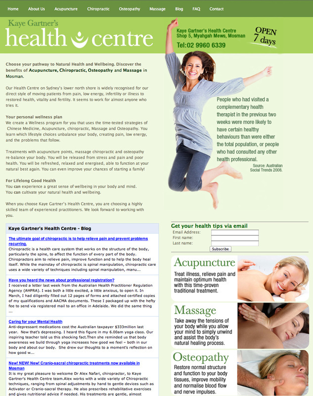 Website design for wellness clinic