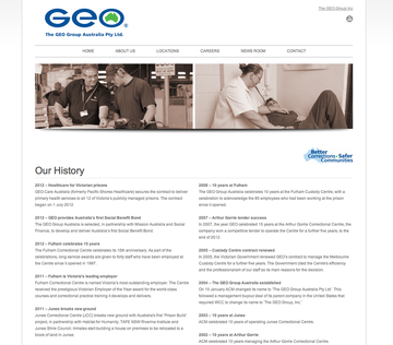 GEO Group Australia website page